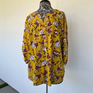 Floral Yellow Blouse by Ryan Wythe size 1X
